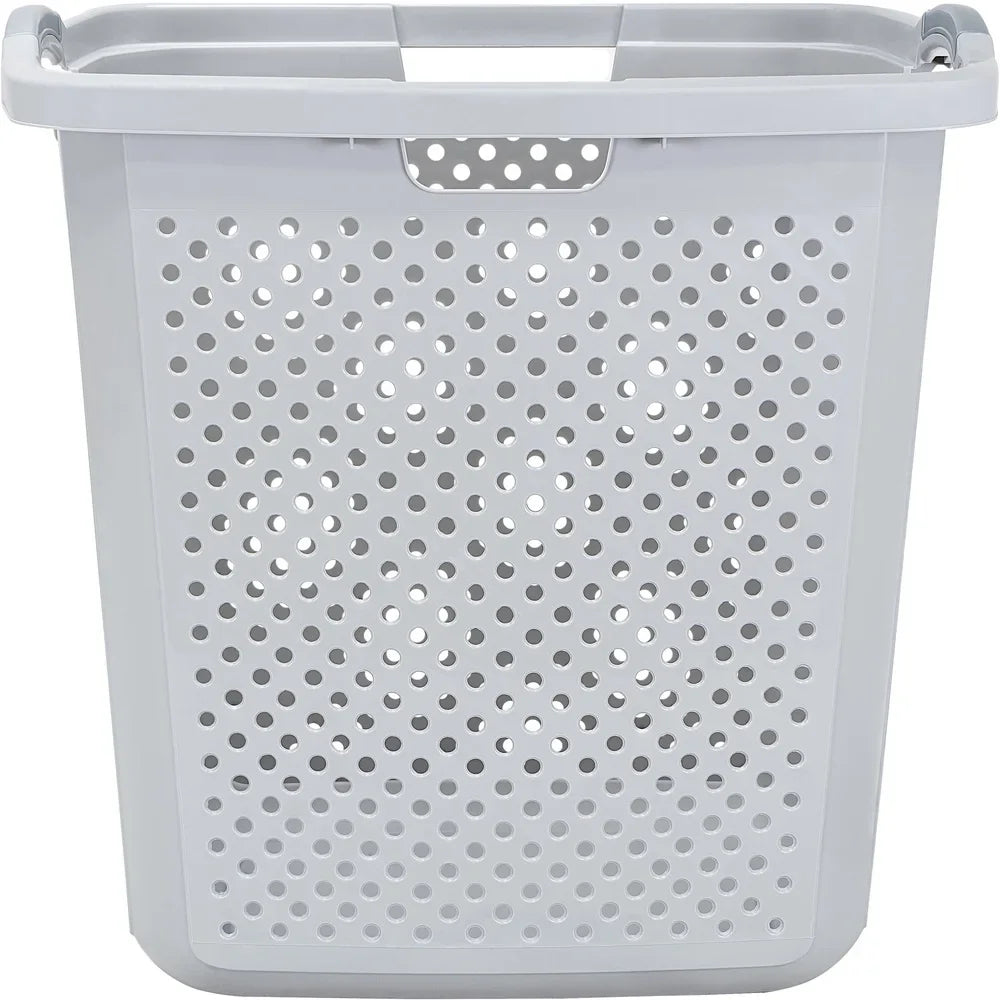 Extra Large Plastic Laundry Hamper, with Four Handles, Ventilated Design
