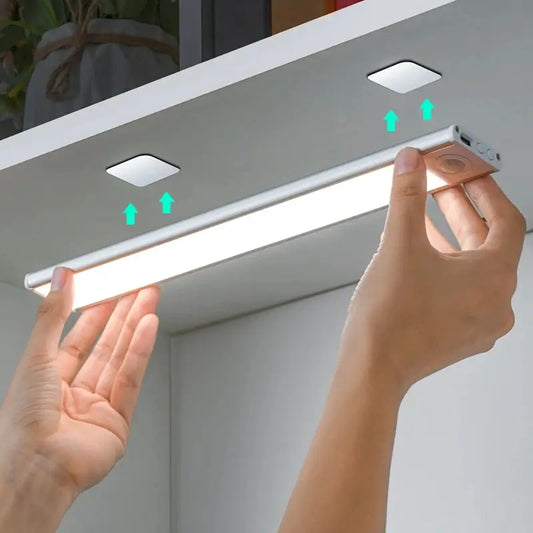LED Motion Sensor Light Night Light Wireless USB Under Cabinet Light For Kitchen Cabinet, Bedroom, Wardrobe