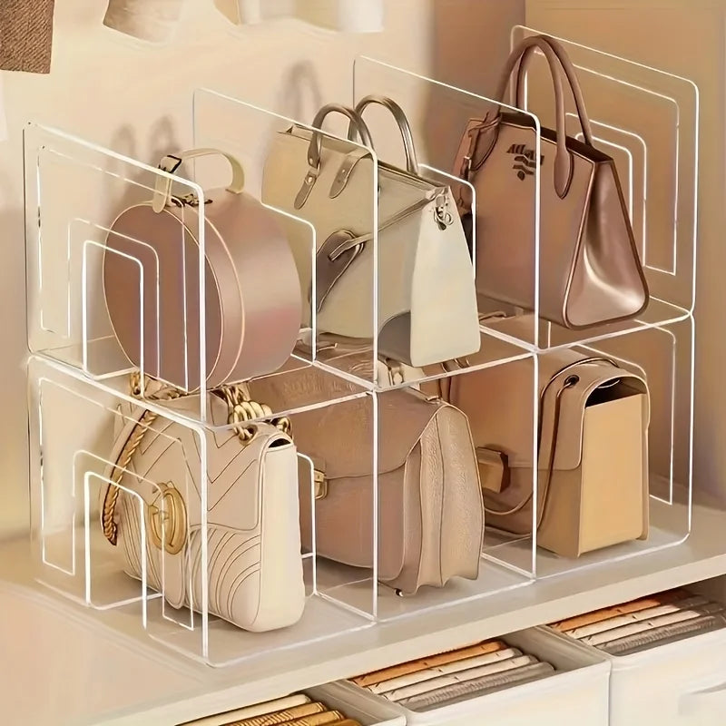 Versatile 4-Section Transparent Acrylic Storage Rack