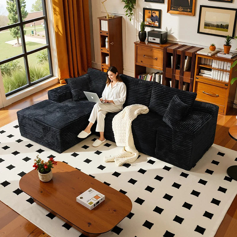 105" L‑Shaped Sofa – Fully Assembled, Ready for Instant Use