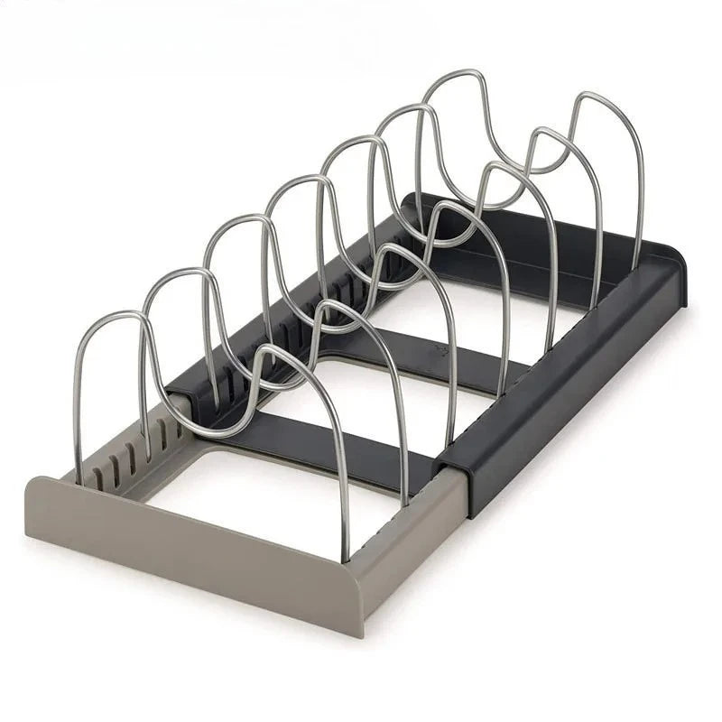 1Pc 7-Compartment Pot and Pan Organizer - Space Saving Organizer