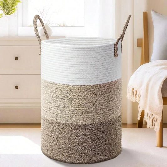 Fashion Woven Rope Basket With Multiple Sizes, For Storage and Laundry
