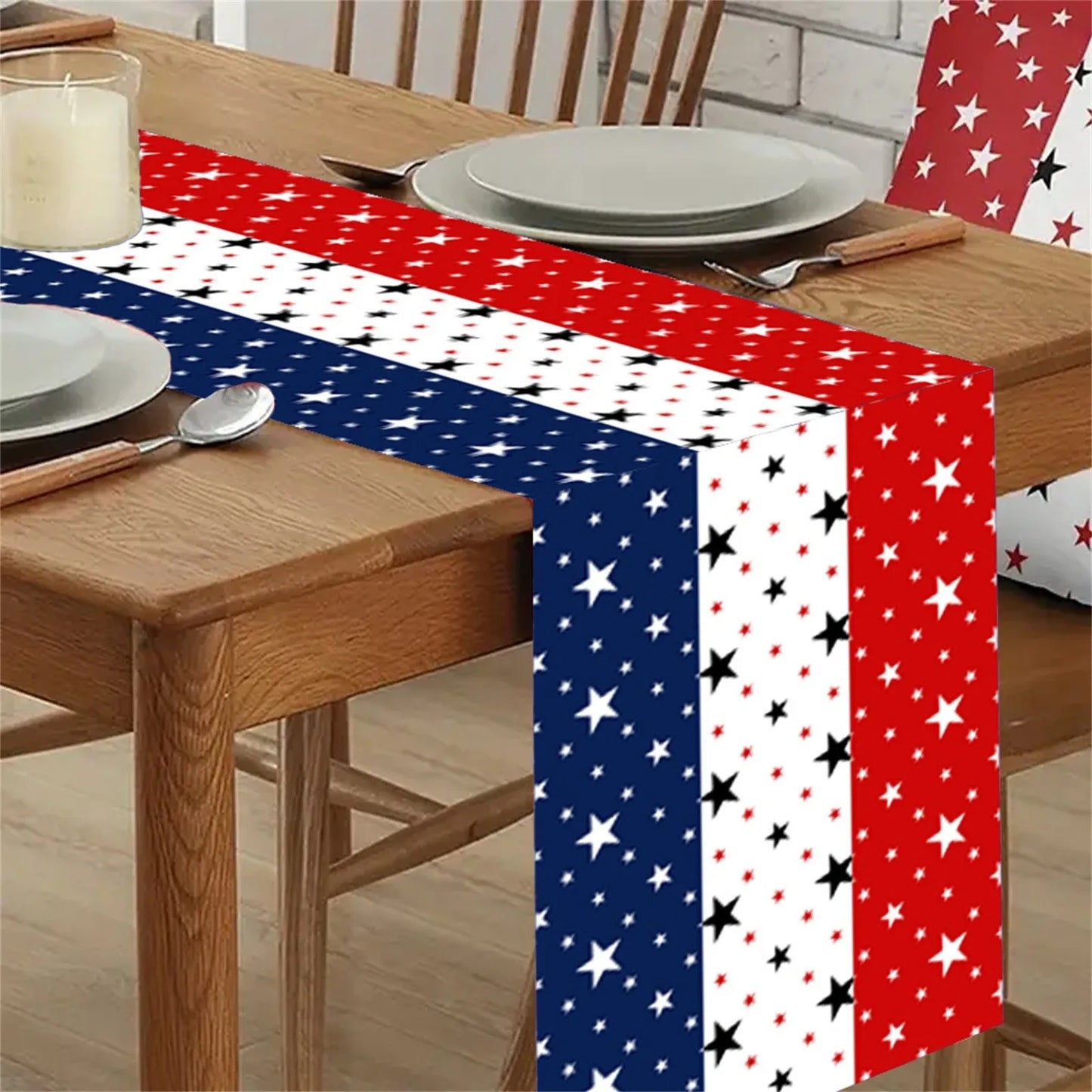 American Flag Table Runner – 4th of July Patriotic Table Décor for Independence Day