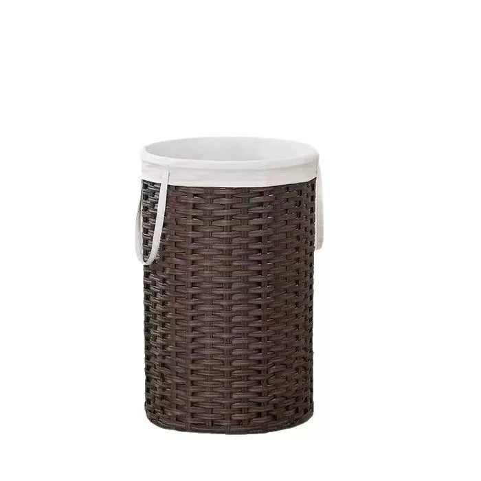 Laundry basket, hand-woven rattan laundry basket,  26.5 gallon round laundry basket