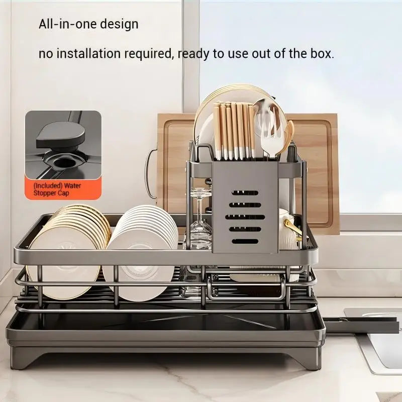 Adjustable Stainless Steel Dish Rack – Over Sink - Multiple Colors