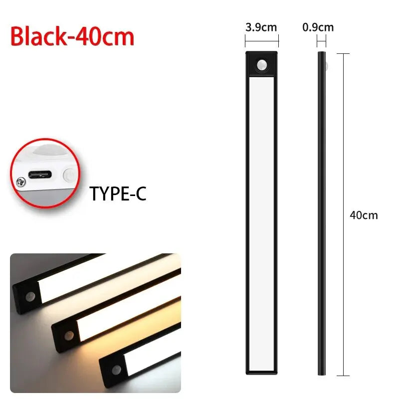 LED Motion Sensor Light Night Light Wireless USB Under Cabinet Light For Kitchen Cabinet, Bedroom, Wardrobe