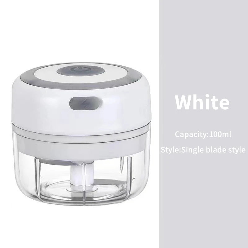 Electric Garlic Chopper (100ML/250ML) – Portable USB Mini Vegetable Grinder & Onion Mixer