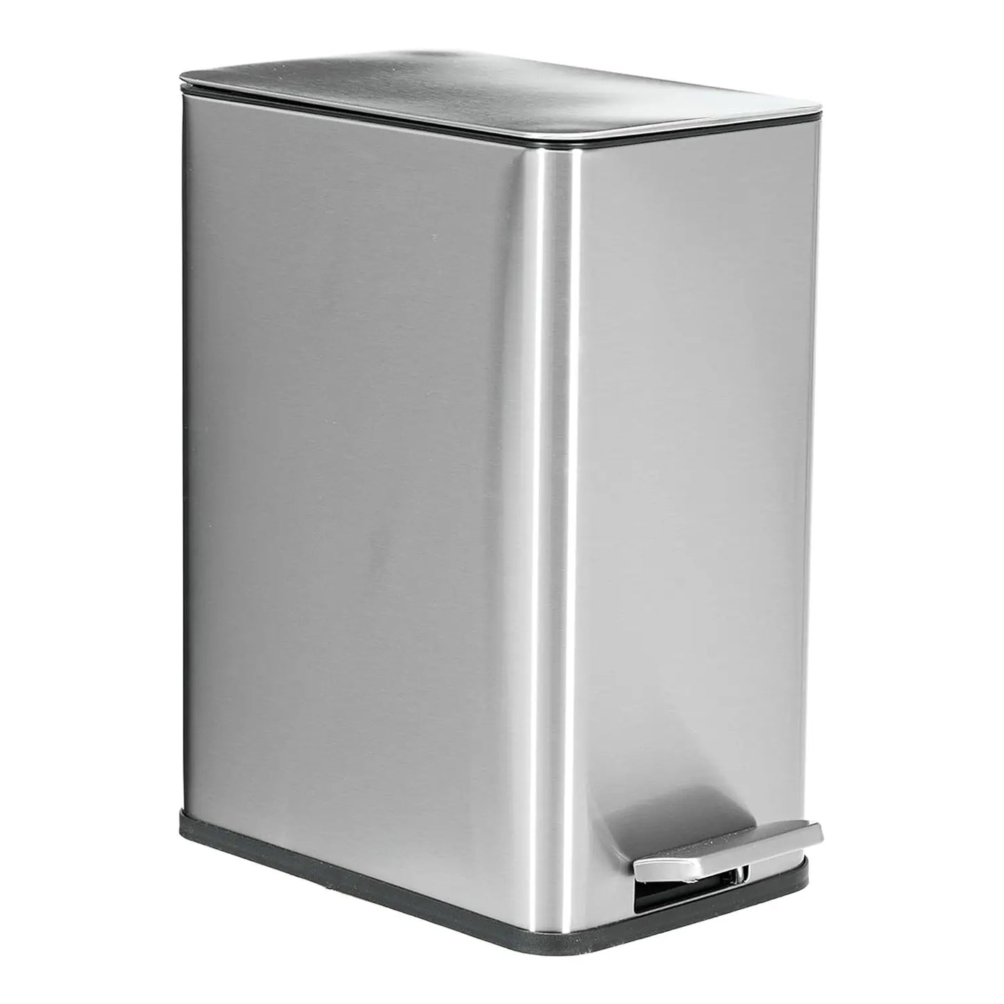 Anti-Slip Trash Can with Liner Lock System - Stainless Steel Bathroom Bin, Soft Close Lid & Fingerprint Proof