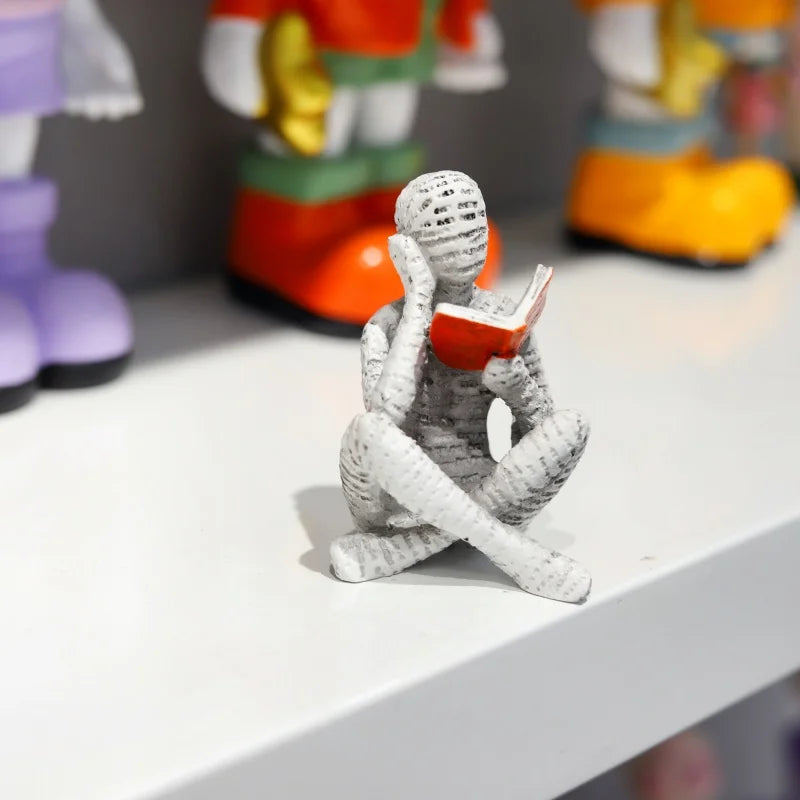 Paper Pulp Woman Thinker Statue – Modern Creative Art Sculpture for Home, Office & Bookshelf Décor