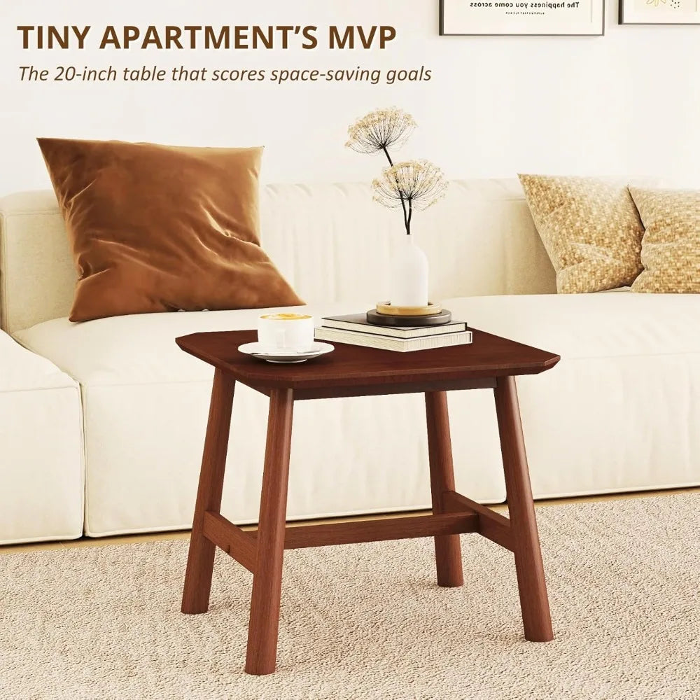 20" Square Wood Side Table – Farmhouse End Table for Small Spaces, Living Room, Bedroom or Dorm (20" W x 20" D x 18" H)