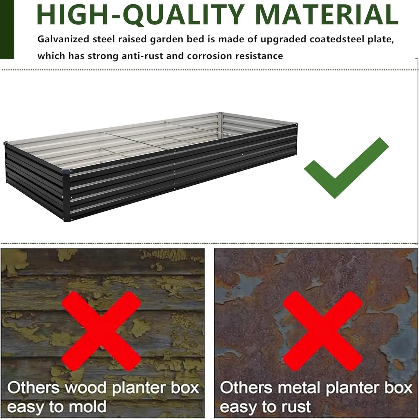 Galvanized Raised Garden Beds (2‑Pack) – Durable Steel Outdoor Planter Boxes for Vegetables, Herbs & Flowers