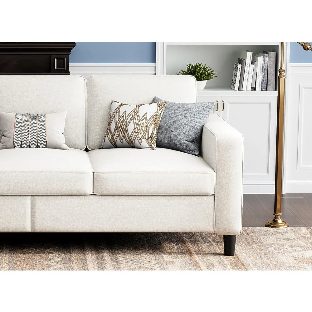 78" L Shaped Couch with Removable Storage Ottoman