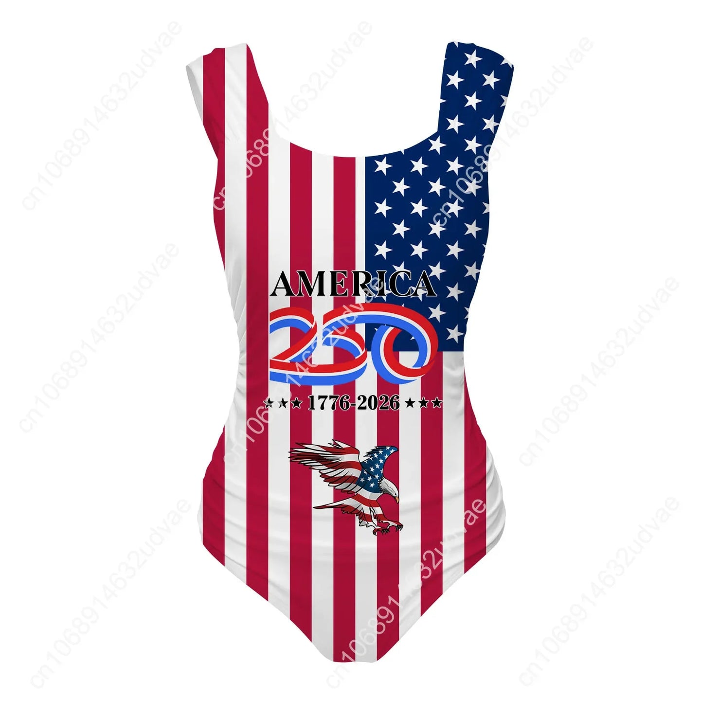 America 250th Anniversary 1776-2026 Swimsuit Wide Strap Women Bathing Suit Tailored Swimwear Summer Sexy Bikini Custom Beachwear