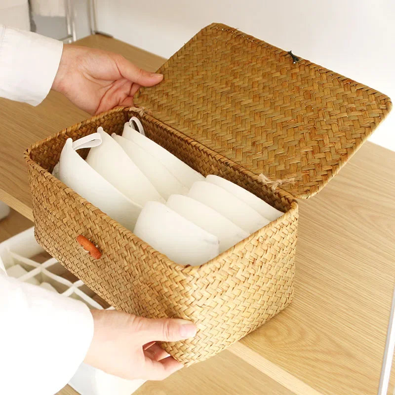 Vintage-Inspired Woven Keepsake Boxes - Storage and Organization