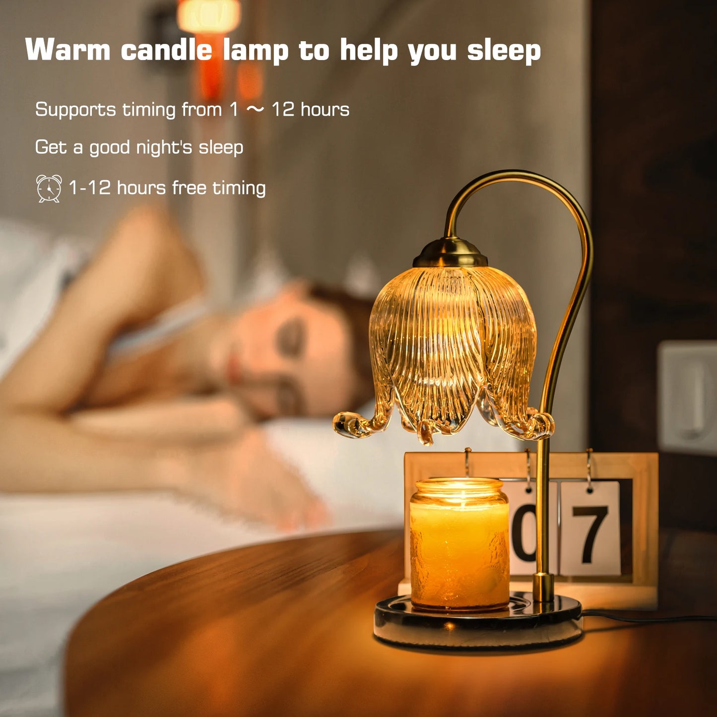 Tulip Flower Warm Candle Lamp, Fireless Fragrance