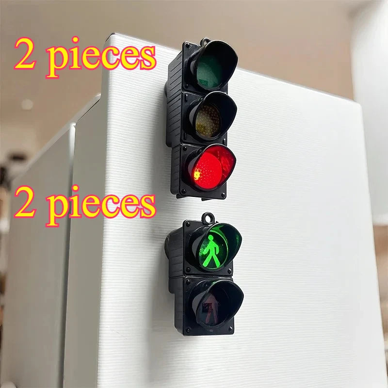 New Traffic Light Magnetic Refrigerator Stickers Traffic Toy Pedestrian Light Creative Magnetic Decoration Accessories  magnets