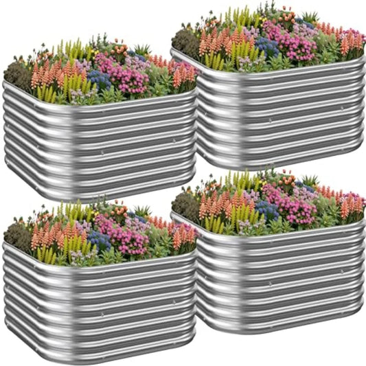 4 Pack 2x2 FT Raised Galvanized Garden Bed