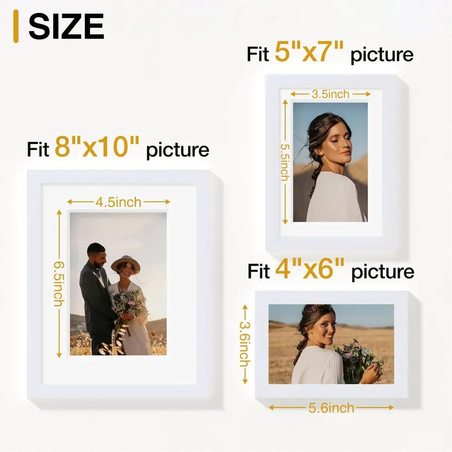 Picture Frame Collection (15‑Pack) – Assorted 8×10, 5×7 & 4×6 Frames for Wall Display