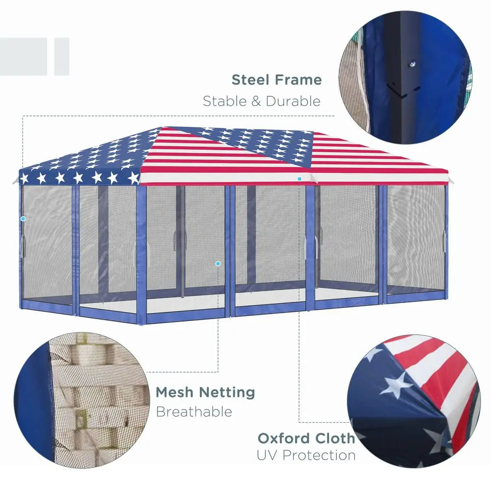 10×20 FT Pop‑Up Canopy Tent with Netting – Heavy‑Duty Instant Sun Shelter & Large Party Tent with Carry Bag