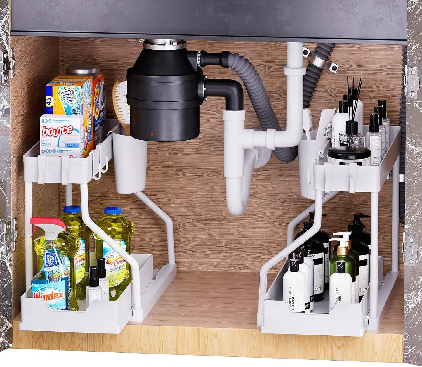Double Under-Sink Storage Rack, Kitchen Cabinet Storage Rack
