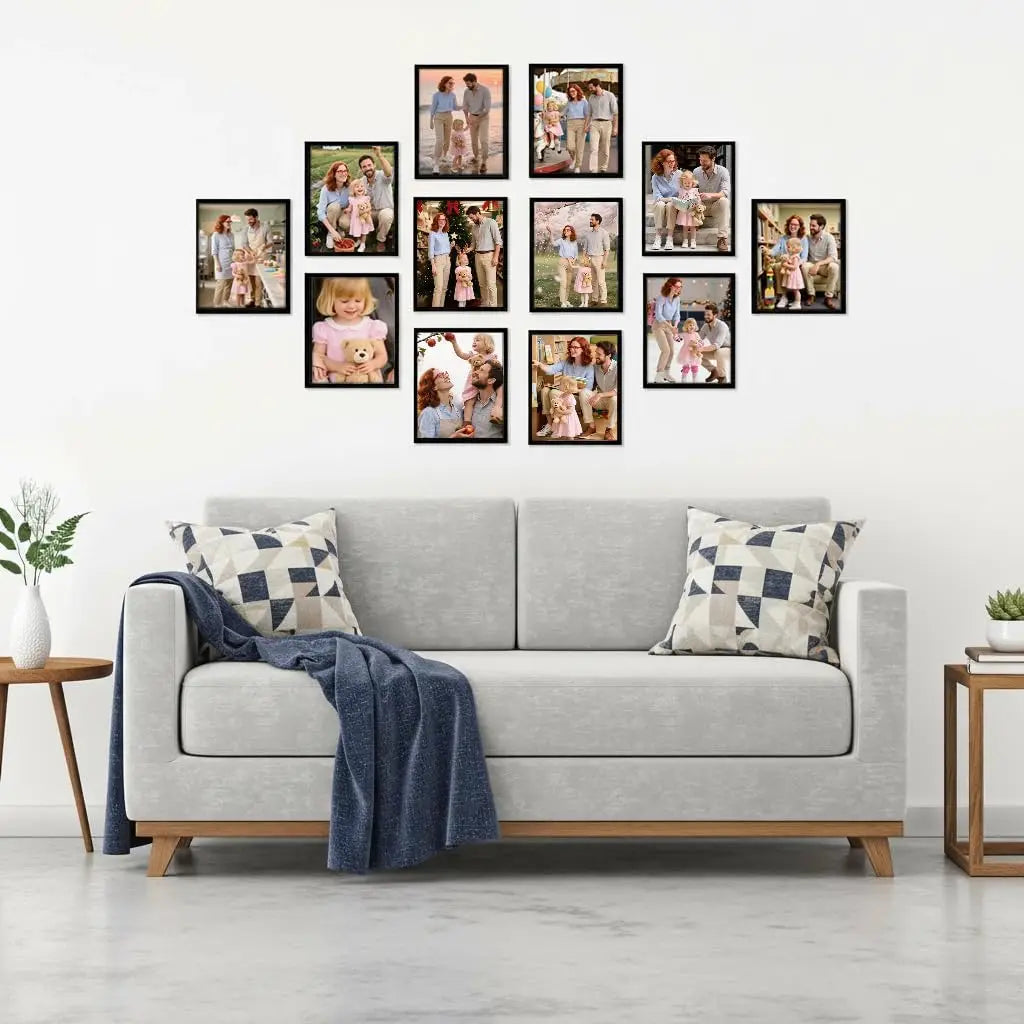 12‑Pack Black 8×10 Picture Frames – Multi‑Use Photo Frames for Wall or Tabletop Display