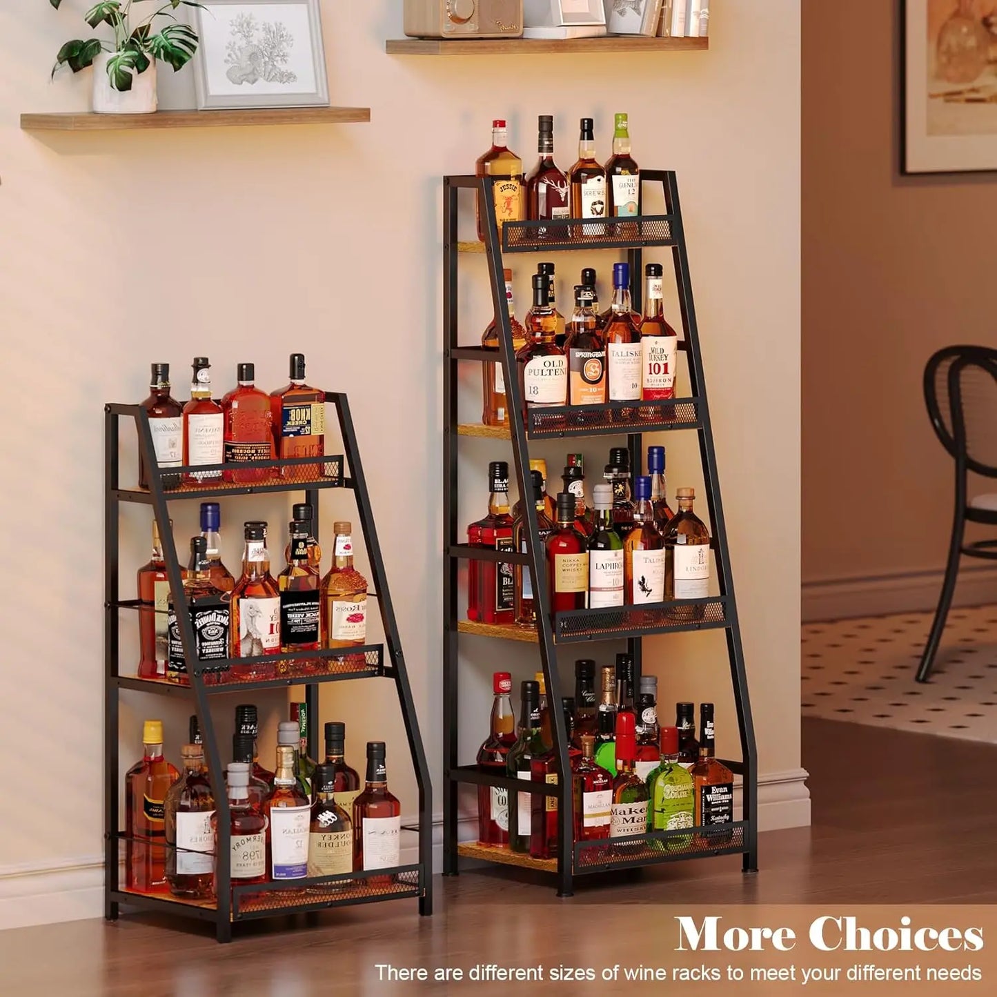 4‑Tier Trapezoid Liquor Stand – Tiered Bottle Display Shelf for Home Bar