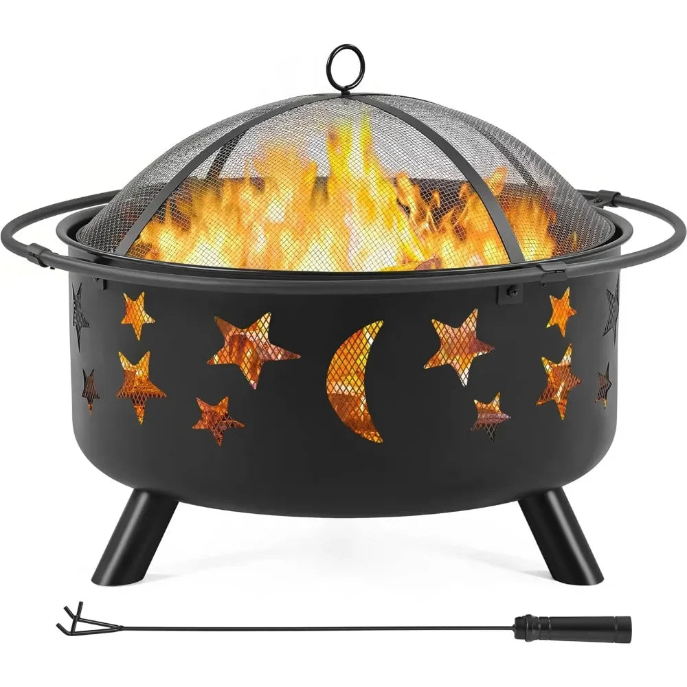 30in Outdoor Fireplace with Spark Screen and Poker