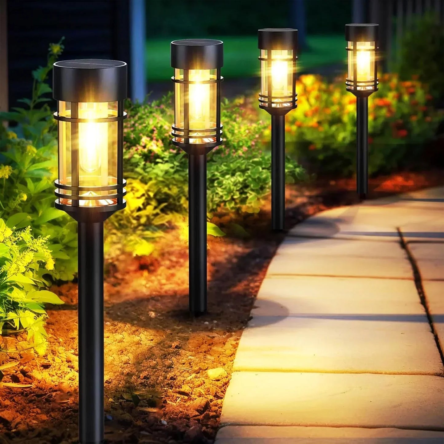 4 Sets Outdoor Solar Lights, Waterproof