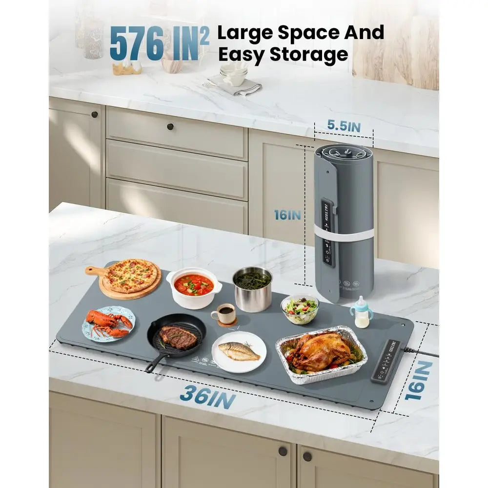 Extra Large 36''X16'' Surface Heating Mat, 4 Level Temp, 5 Hour Timer, Child Lock, Portable