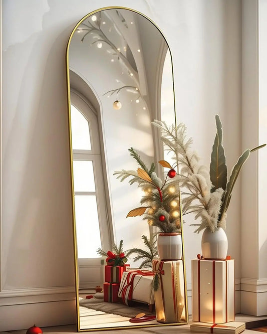 18×58" Arched Full‑Length Floor Mirror – Standing or Leaning Design