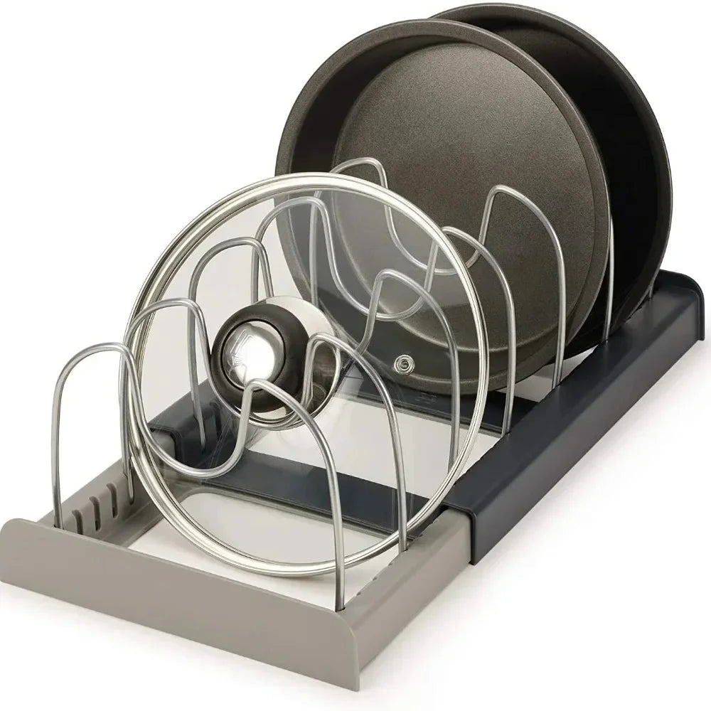 1Pc 7-Compartment Pot and Pan Organizer - Space Saving Organizer