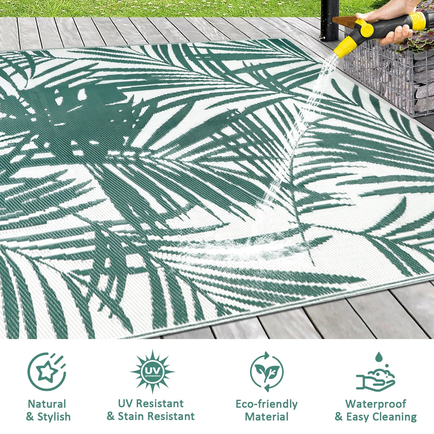 Outdoor Rug, Waterproof, Reversible