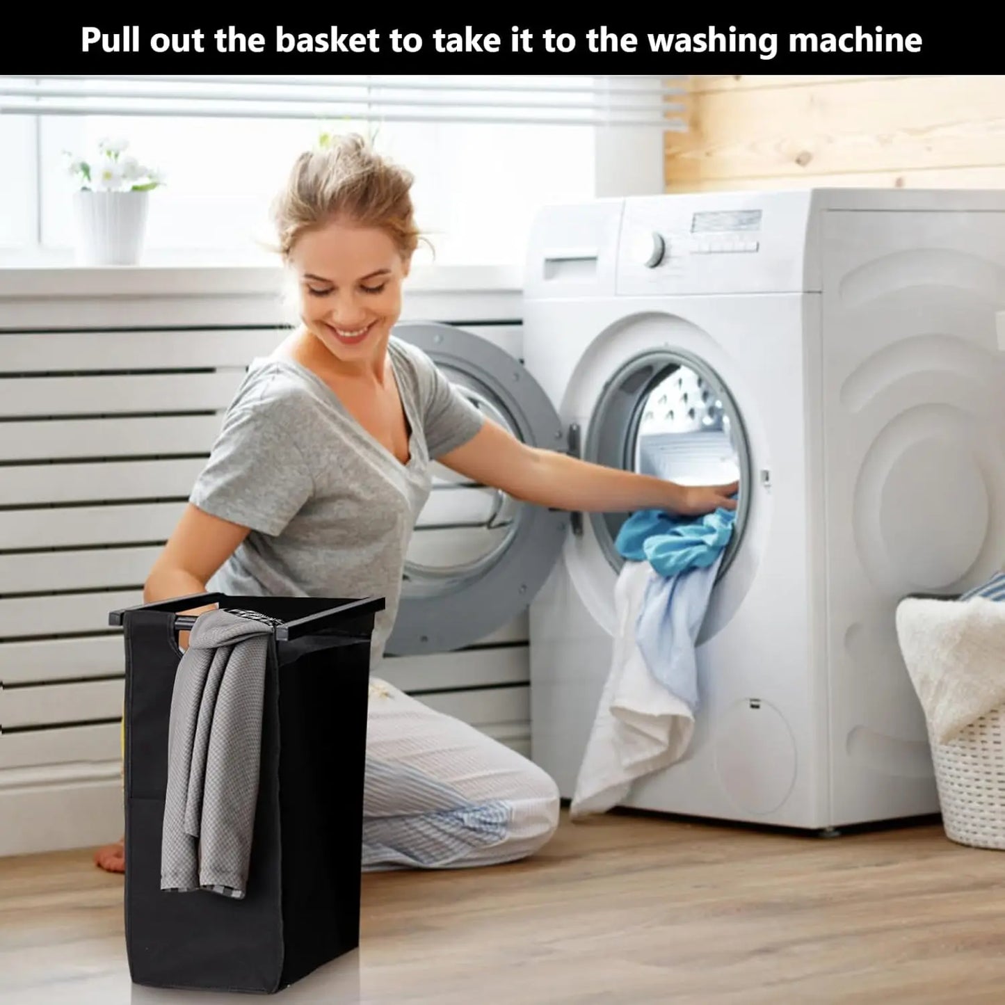 Laundry Basket Organizer, Laundry Sorter 2 Section with Removable Laundry Bag and Top Shelf