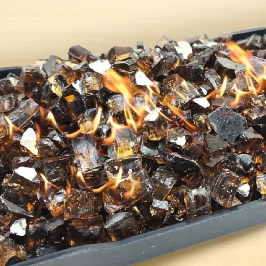 Fire Pit Glass Rocks 20 lbs – 1/2-Inch High‑Reflective Fire Glass for Gas Fire Pits & Fireplace Table