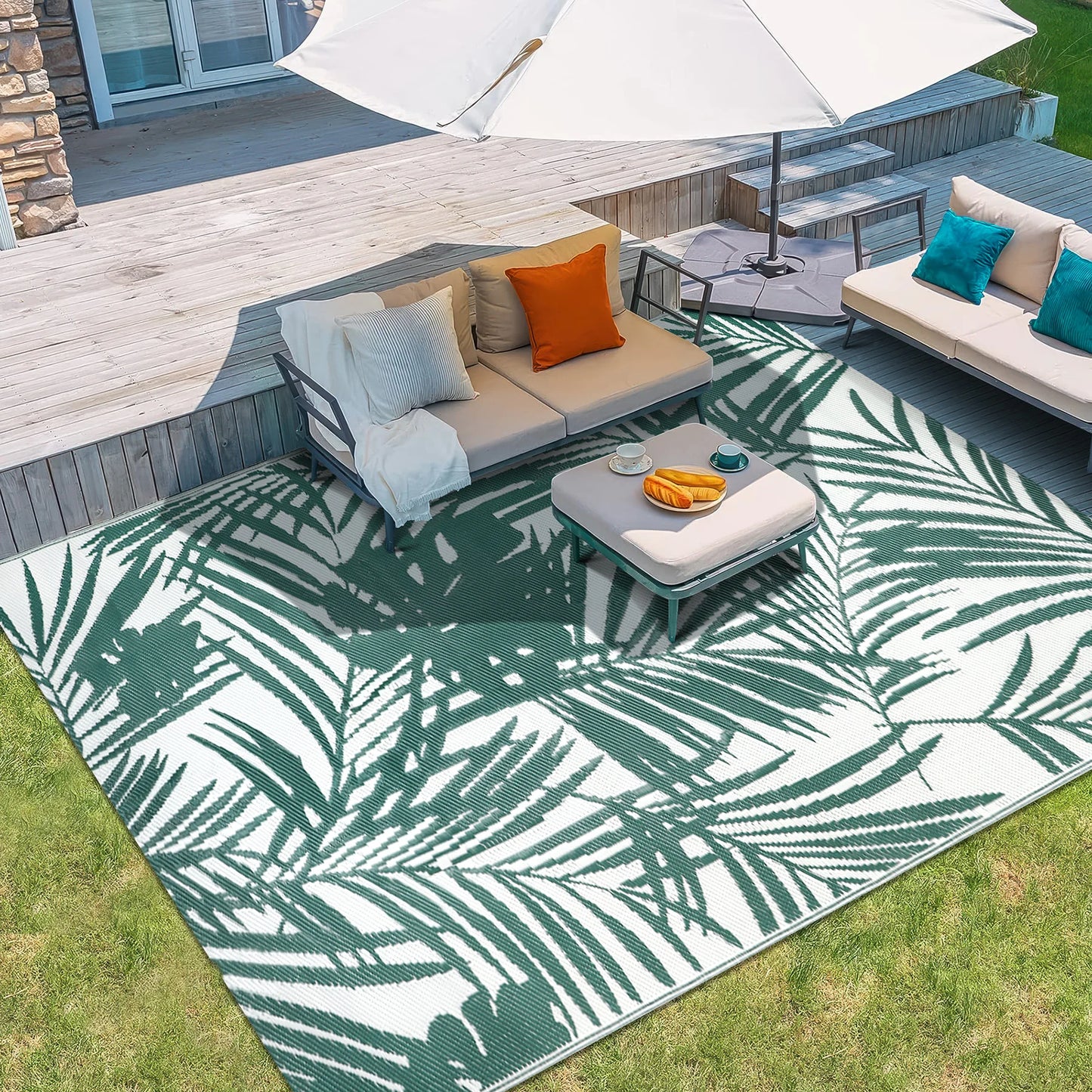 Outdoor Rug, Waterproof, Reversible