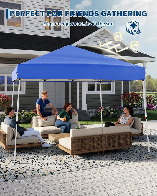10×10 FT Pop‑Up Canopy Tent – Slant‑Leg Instant Outdoor Shelter with UV Protection & Carry Bag