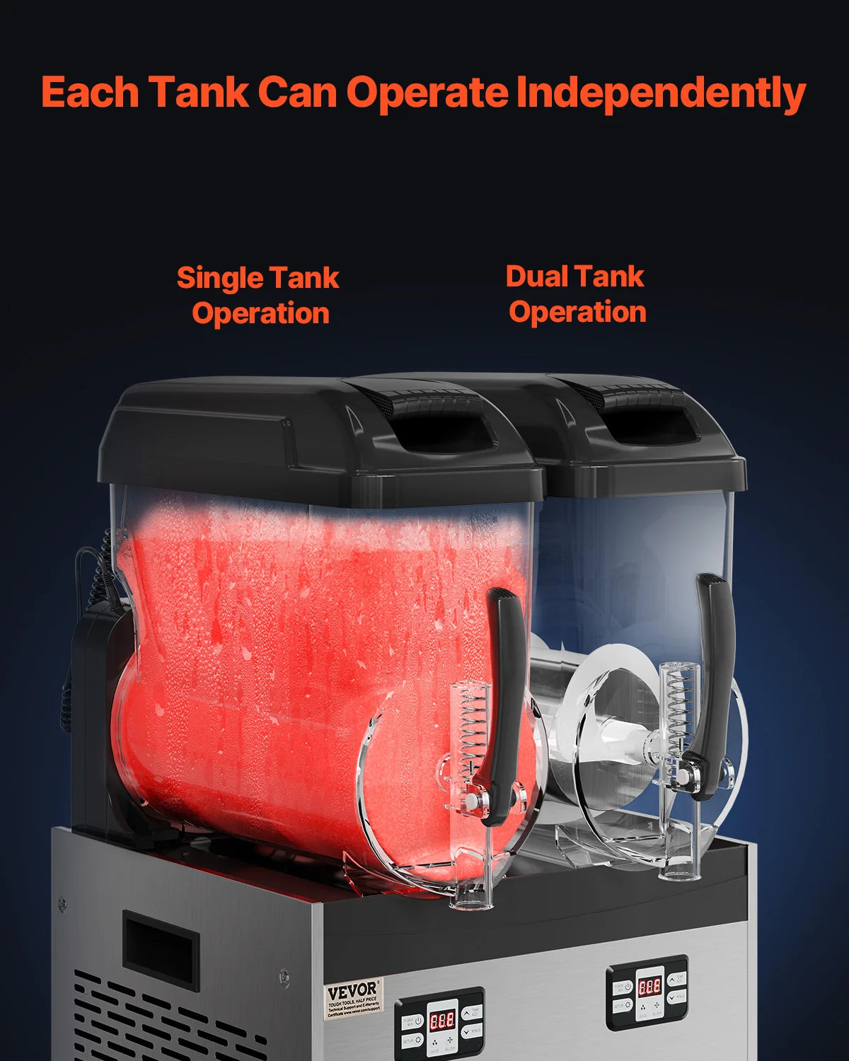 Commercial Slushy Machine – 3–36L Stainless Steel Frozen Drink Maker with 1–3 Tanks for Smoothies, Margaritas & Juices