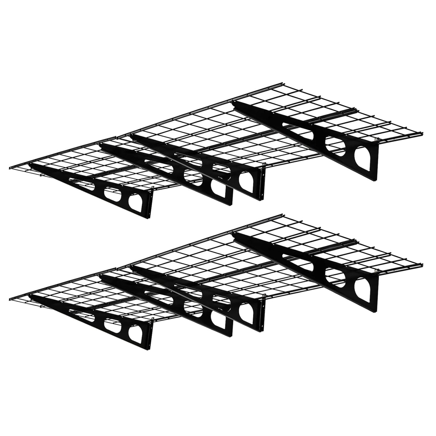 2×6 FT Wall‑Mounted Garage Shelving – Heavy‑Duty Metal Storage Racks for Garage & Workshop (2‑Pack)