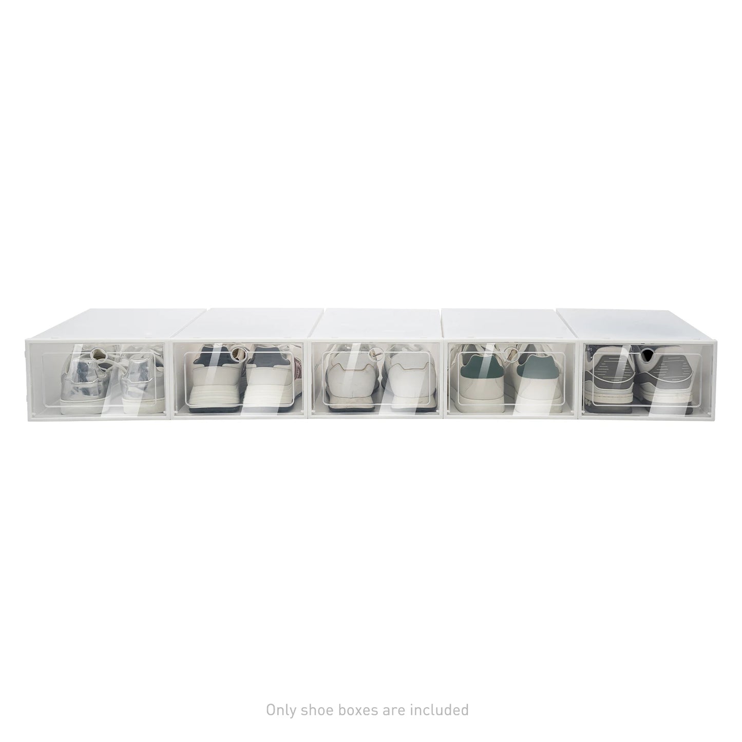 Foldable Flip Shoe Boxes Set (20/24 PCS) – Stackable Clear Plastic Shoe Storage Containers, 13" × 9" × 5.5"
