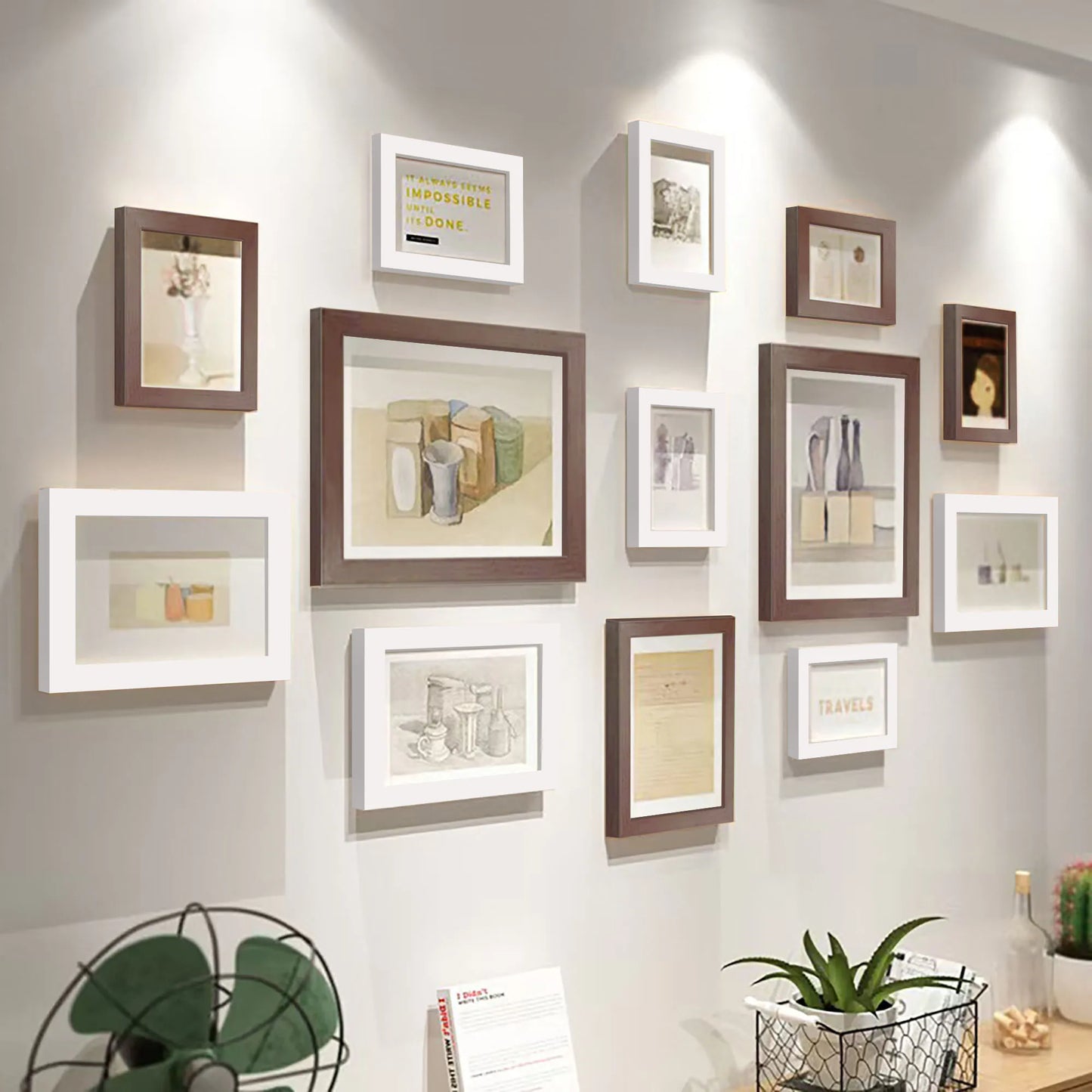 13‑Piece Wood Picture Frame Set – Multi‑Size Wall Gallery Frames for Photos