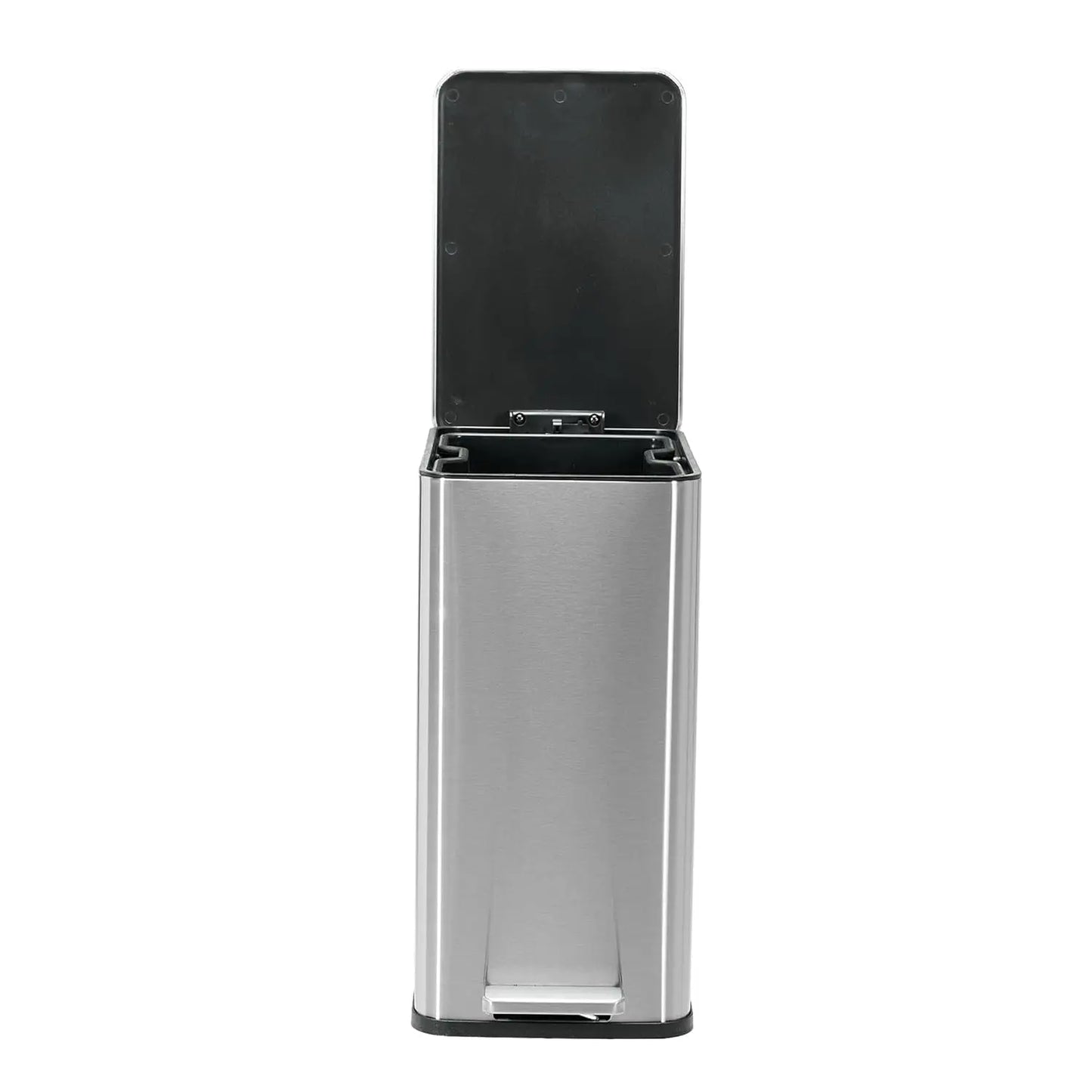 Anti-Slip Trash Can with Liner Lock System - Stainless Steel Bathroom Bin, Soft Close Lid & Fingerprint Proof