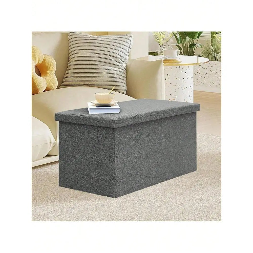 30 Inch Storage Ottoman With Lid Tray