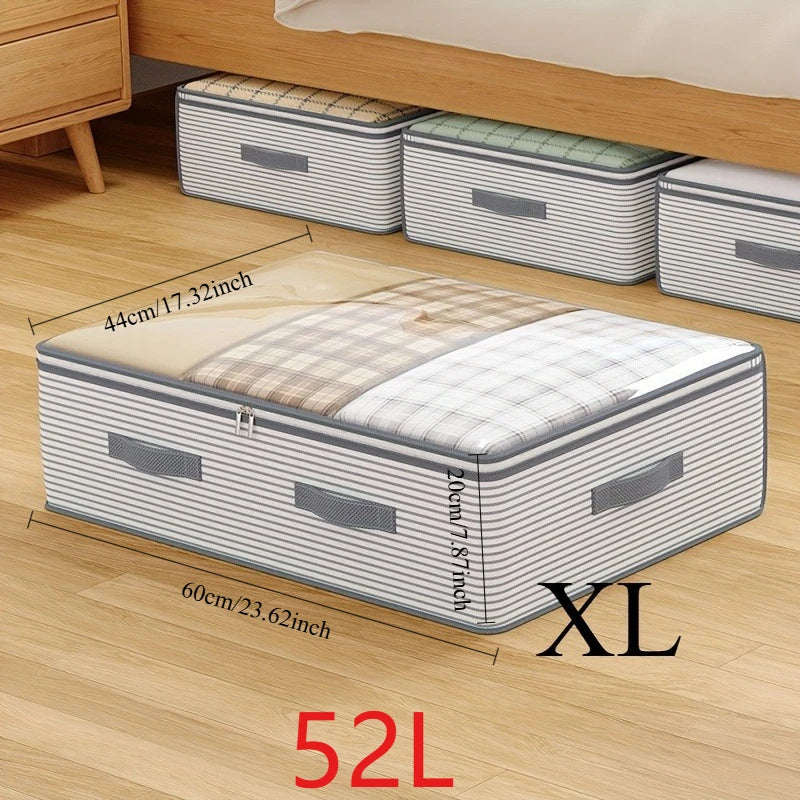 Large Capacity Clothes Storage Bag – Heavy‑Duty Non‑Woven Organizer with Clear Window for Comforters, Blankets & Bedding