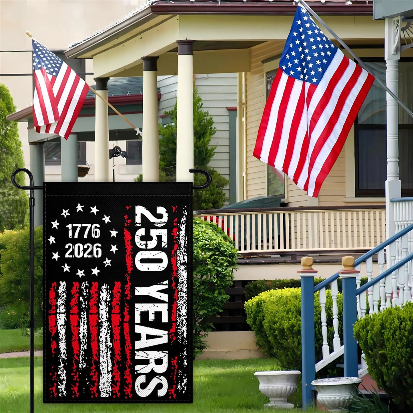 250 Years America Garden Flag Double Sided 250th Anniversary Welcome Flag Patriotic Yard Flag - Celebrate with this Patriotic