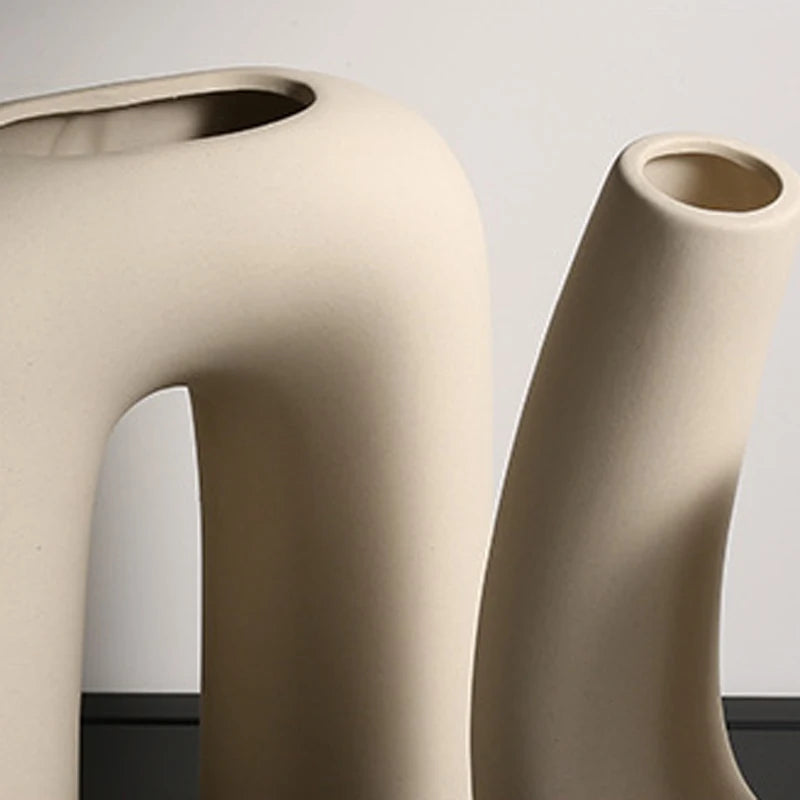 Nordic Abstract Ceramic Vase – Modern Minimalist Home Decor