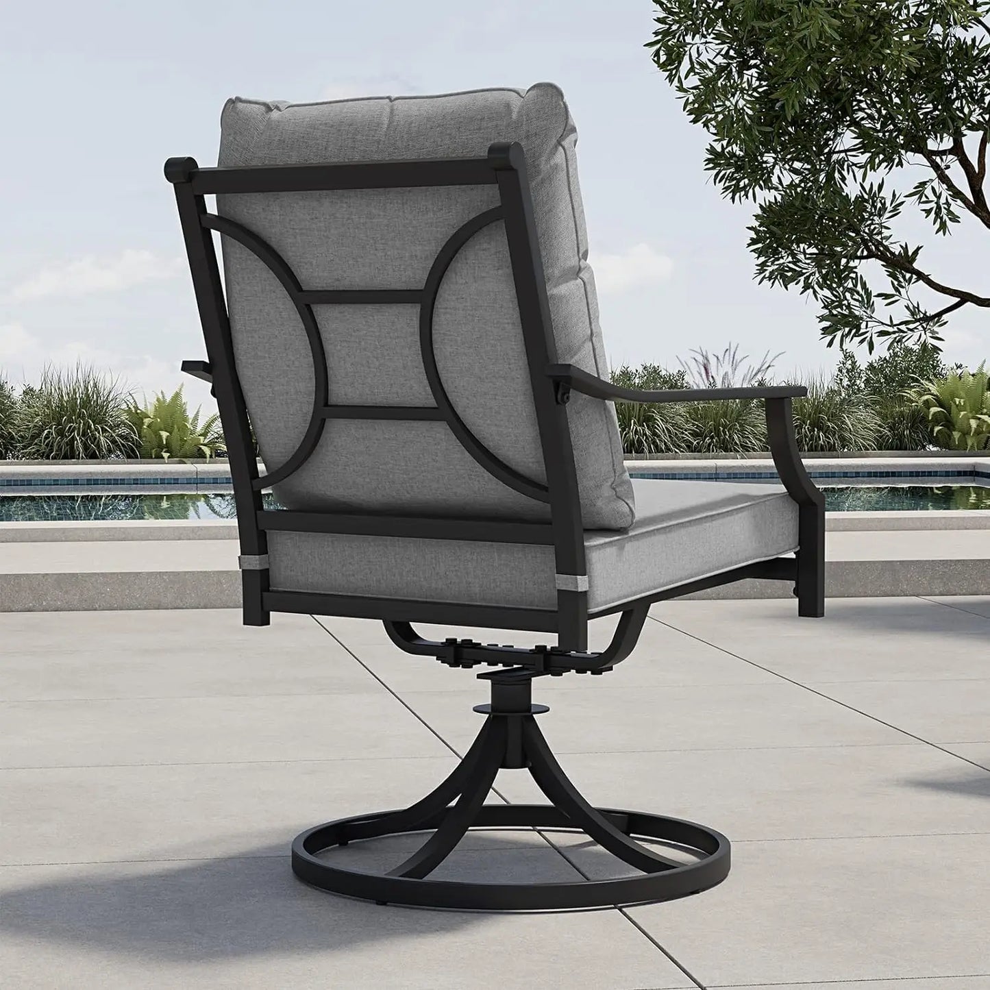 7-Piece Patio Dining Set for 6, Outdoor  with Swivel Chairs