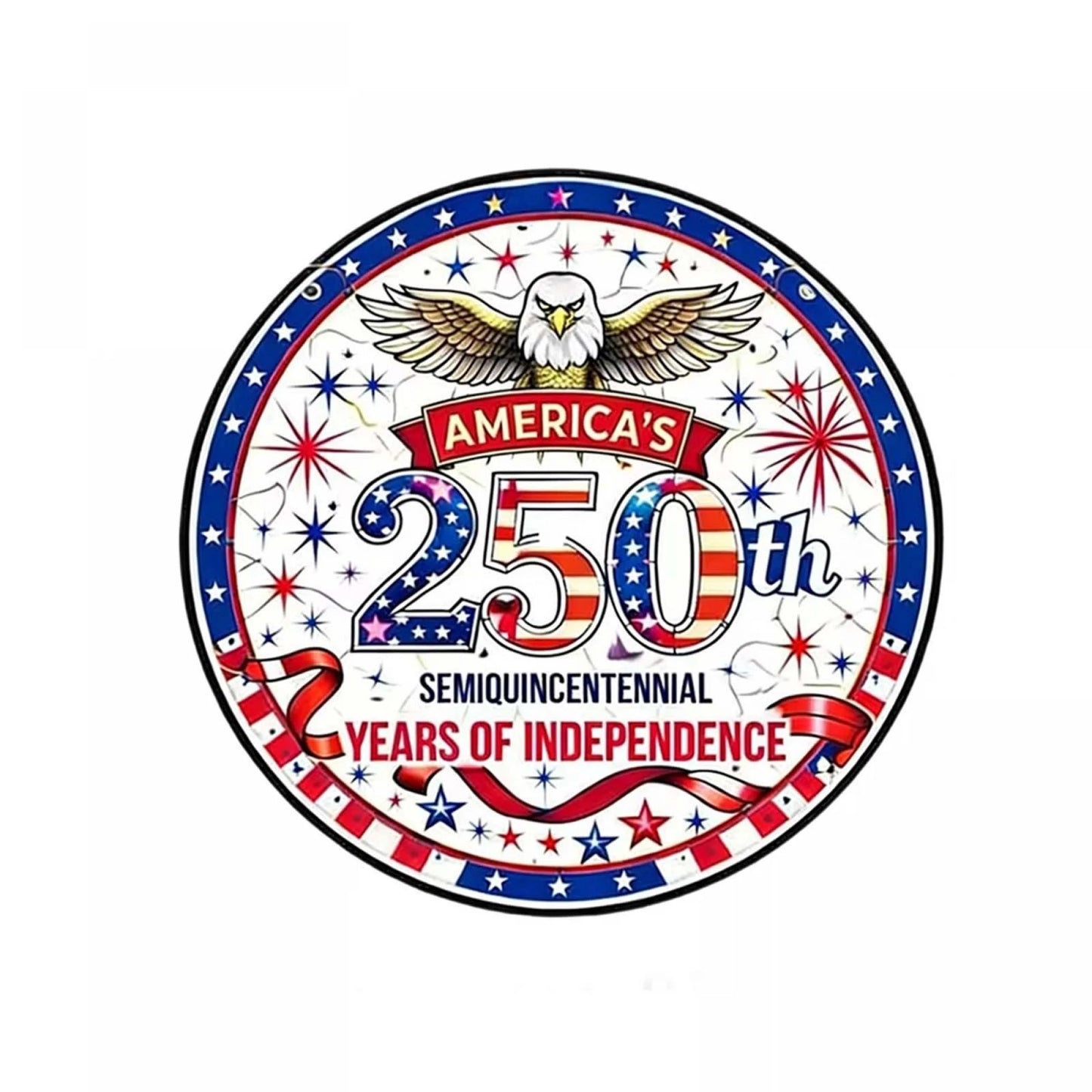 Limited Edition 250th Anniversary Acrylic Suncatcher – Round Hanging Independence Day Commemorative Decor