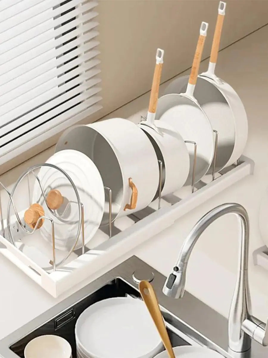 Pot and Pan Organizer, Expandable  with 7 - Adjustable Compartments