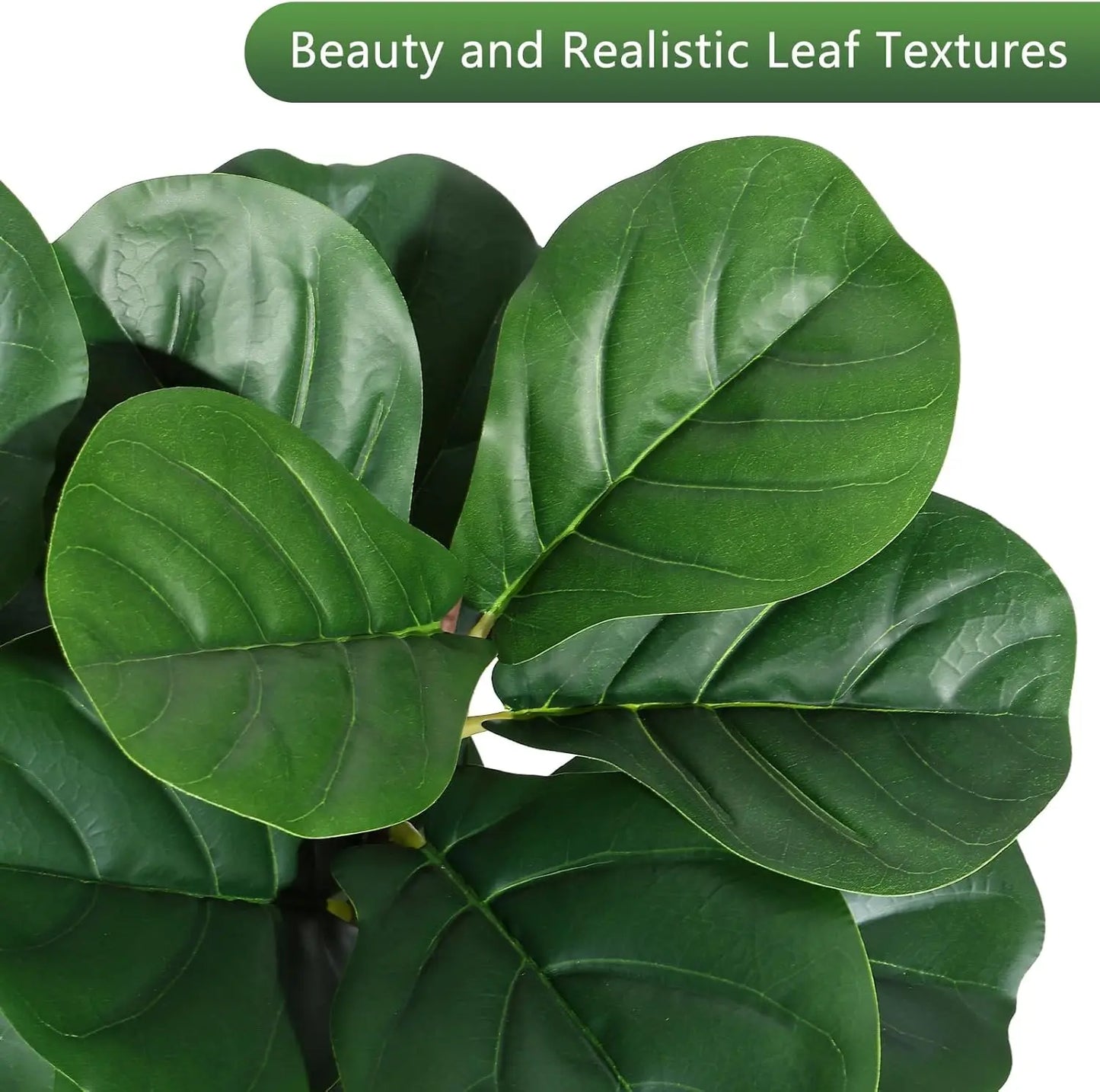 4–7FT Artificial Fiddle Leaf Fig Tree – Realistic Faux Ficus Lyrata with Lush Leaves in White Planter Pot