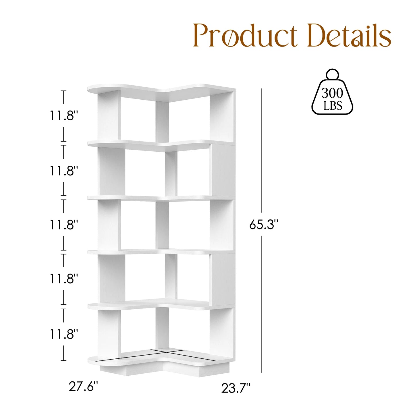 5-Tier L-Shaped Corner Bookshelf | Freestanding Storage & Display Rack